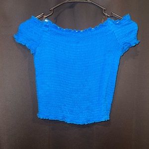 Blue off the shoulder top
